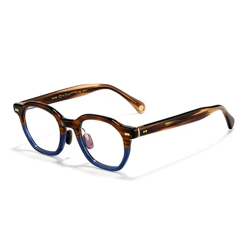 Nathaniel Vintage Acetate Eyeglasses Frame Geometric Frames Southood Leopard Blue