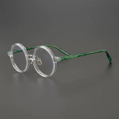 Nedaa Hand Craft Retro Tortoise Round Glasses Frame Round Frames Southood Clear Green