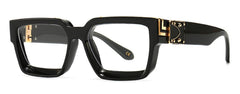 Nicola Designer Blue White Eyeglasses Frame Rectangle Frames Southood Black