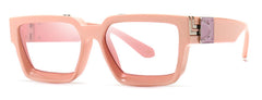 Nicola Designer Blue White Eyeglasses Frame Rectangle Frames Southood Pink