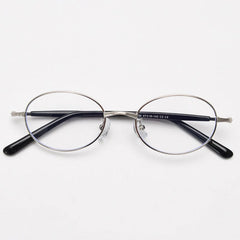 Nikki Vintage Oval Eyeglasses Frame Browline Frames Southood Silver