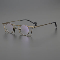 Nikson Designer Titanium Glasses Frame Geometric Frames Southood Bronze