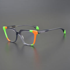 Niurka Vintage Acetate Glasses Frame Rectangle Frames Southood Gray