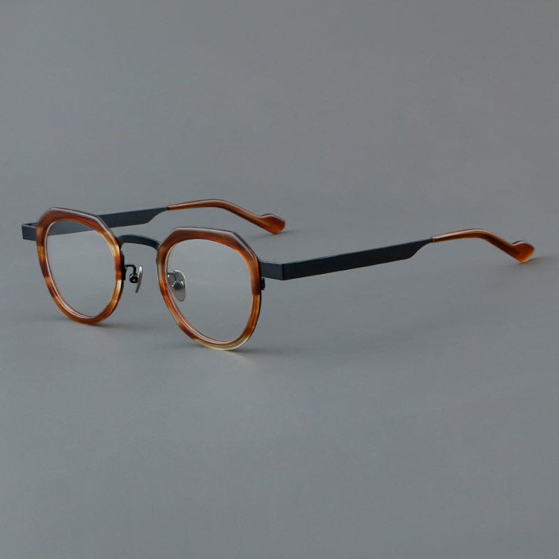 Noel Round Unisex Ultra-Light Titanium Glasses Frame Round Frames Southood Leopard