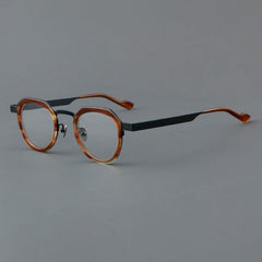 Noel Round Unisex Ultra-Light Titanium Glasses Frame Round Frames Southood Leopard