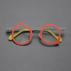 Noor Retro Titanium Glasses Frame Geometric Frames Southood Red Grey