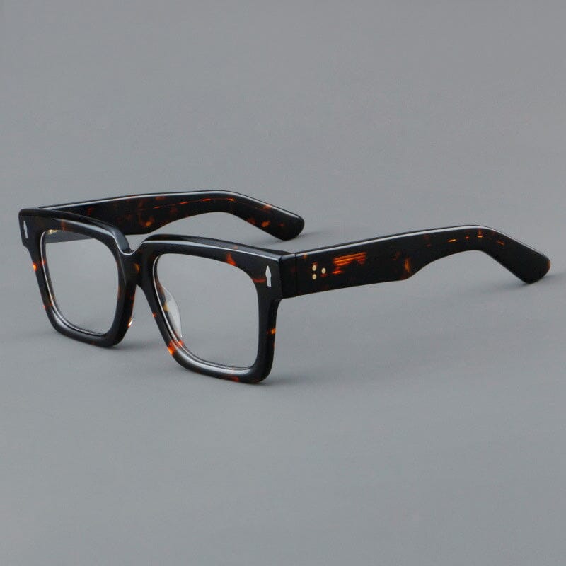 Norm Vintage Square Acetate Glasses Frame Rectangle Frames Southood C2 Leopard