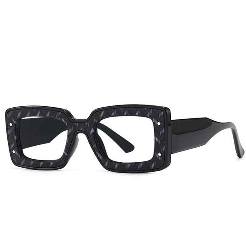 Norma Luxury Designer Vintage Square Glasses Frame Rectangle Frames Southood C1 black clear