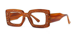 Norma Luxury Designer Vintage Square Glasses Frame Rectangle Frames Southood C3 tea clear