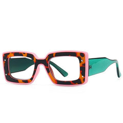 Norma Luxury Designer Vintage Square Glasses Frame Rectangle Frames Southood C4 pink clear