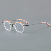 Nurhan Retro Acetate Titanium Glasses Frame Geometric Frames Southood Clear Orange