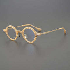 Okes Round Titanium Glasses Frame Round Frames Southood Yellow