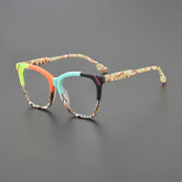 Olita Multicolor Square Acetate Glasses Frame Rectangle Frames Southood Matte Orange Blue