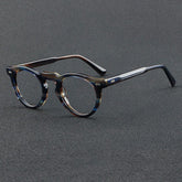 Orell Retro Acetate Glasses Frame Round Frames Southood Blue Leopard