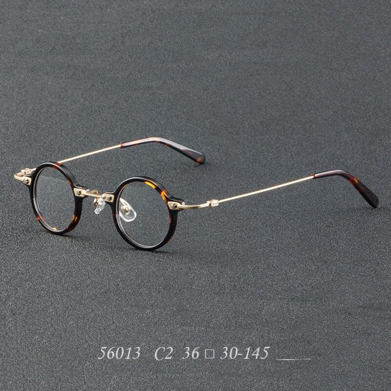 Orita Small Punk Round Glasses Frame Round Frames Southood C2LeopardGold