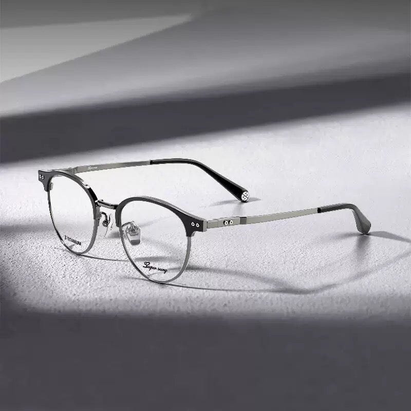 Oswin Vintage Acetate Eyeglasses Frame Browline Frames Southood Black Gun