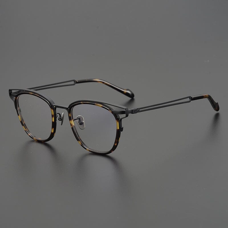 Otis Titanium High-Quality Glasses Frame Rectangle Frames Southood LeopardBlack