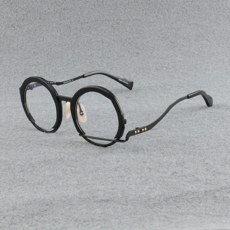 Paddy Retro High-Grade Hand-Made Round Glasses Frames Round Frames Southood Black