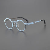 Page Titanium Irregular Round Glasses Frame Round Frames Southood Blue Brown