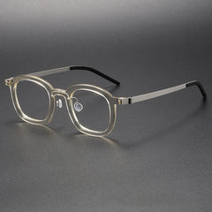 Paget Vintage Acetate Titanium Square Glasses Frame Rectangle Frames Southood Champagne