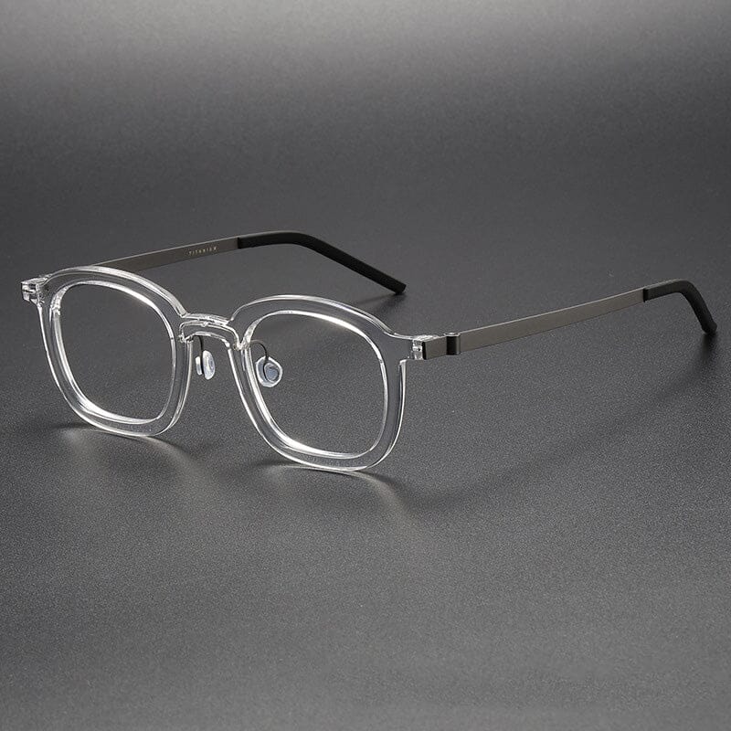 Paget Vintage Acetate Titanium Square Glasses Frame Rectangle Frames Southood Clear