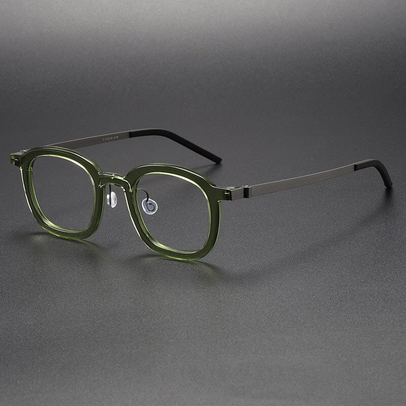 Paget Vintage Acetate Titanium Square Glasses Frame Rectangle Frames Southood Green