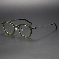 Paget Vintage Acetate Titanium Square Glasses Frame Rectangle Frames Southood Green
