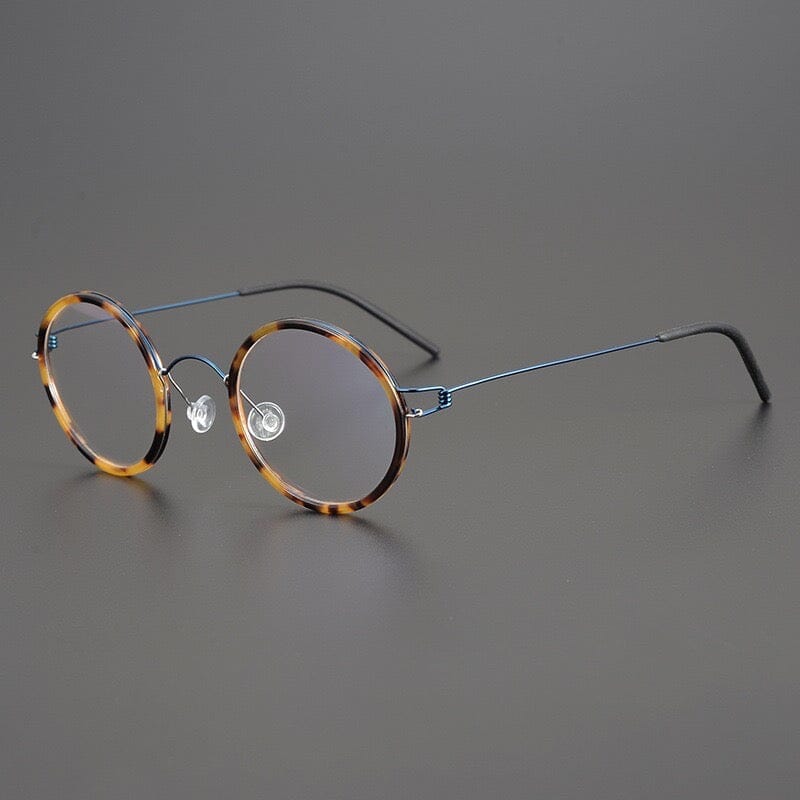 Patten Round Glasses Frame Round Frames Southood Blue leopard