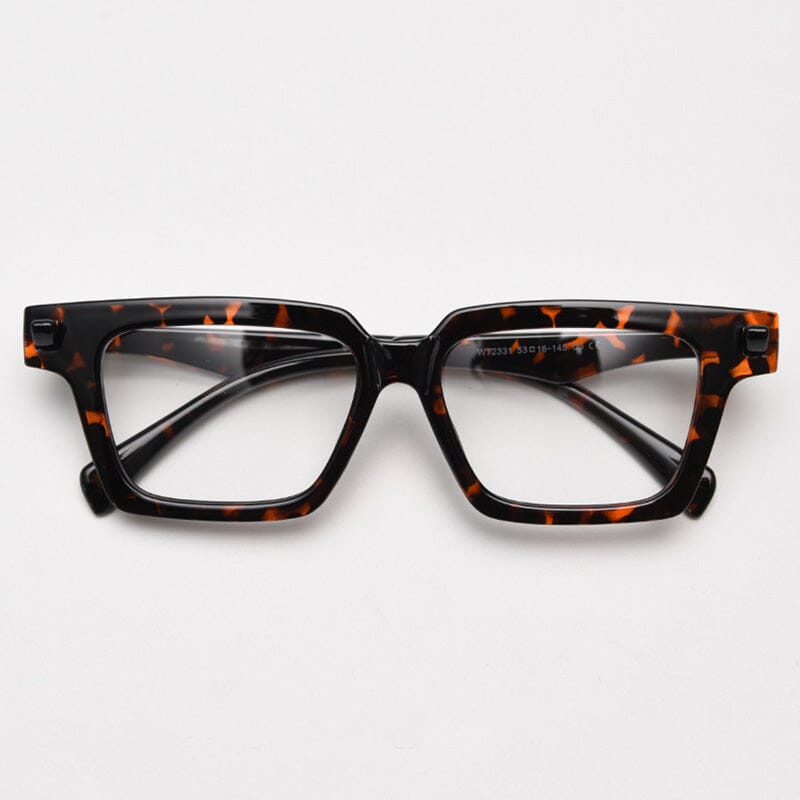 Paz Vintage Square Glasses Frame Rectangle Frames Southood Leopard