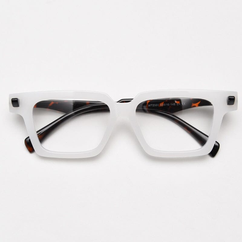 Paz Vintage Square Glasses Frame Rectangle Frames Southood White Black