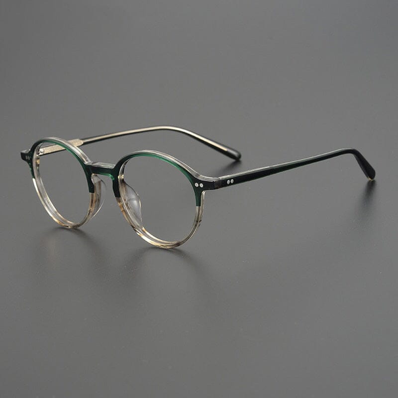 Pepper Vintage Acetate Glasses Frame Round Frames Southood Green Stripe