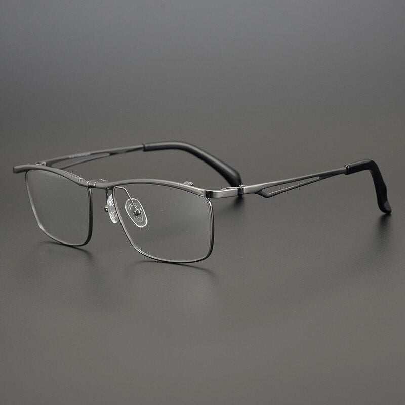 Pierson Titanium Square Flip Up Full Glasses Frame Rectangle Frames Southood Gun