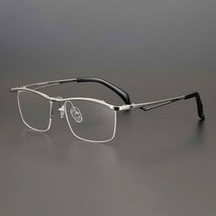 Pierson Titanium Square Flip Up Full Glasses Frame Rectangle Frames Southood Silver