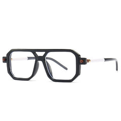 Primo Vintage Square Glasses Frame Rectangle Frames Southood black white leg
