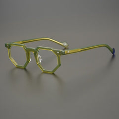 Pyi Irregular Polygon Glasses Frame Geometric Frames Southood Olive green
