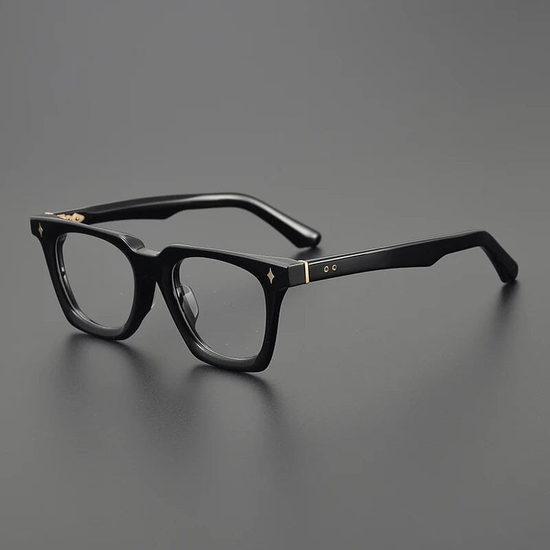 Quint Vintage Square Acetate Glasses Frame Rectangle Frames Southood Black Gold