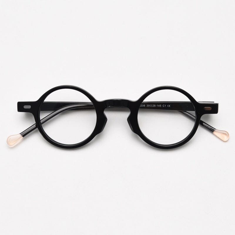 Qwin Vintage Round Glasses Frame Rectangle Frames Southood Bright Black