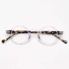 Qwin Vintage Round Glasses Frame Rectangle Frames Southood Clear Leopard