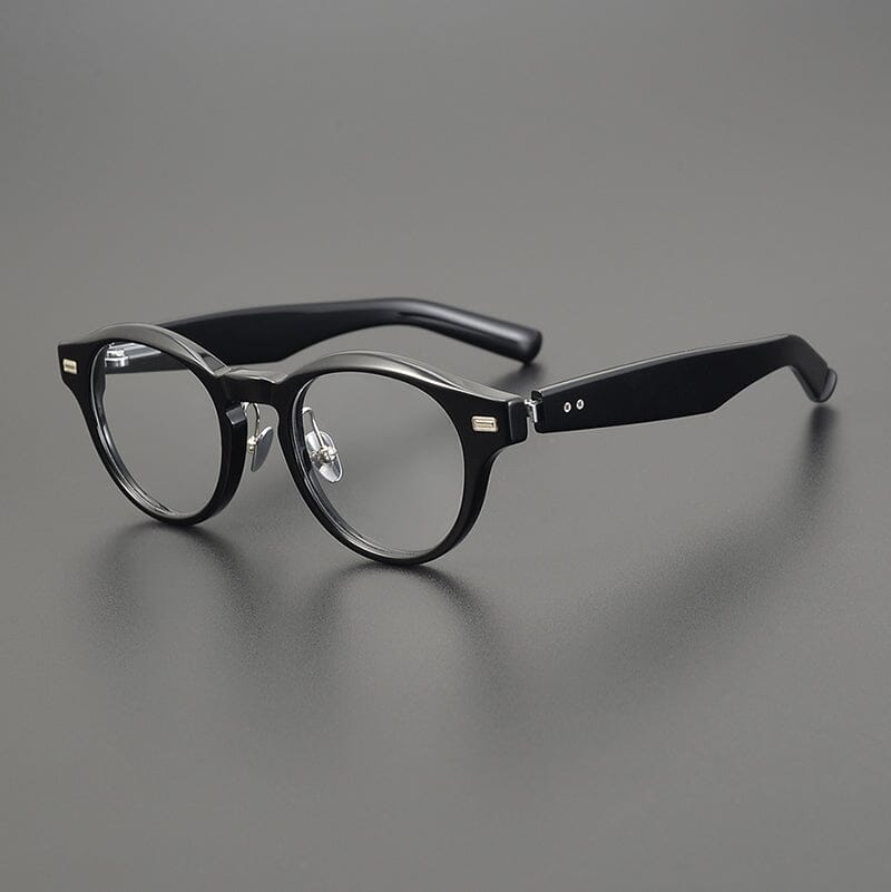 Raff Browline Acetate Glasses Frame Round Frames Southood Black