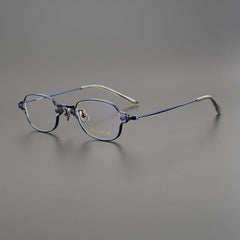 Reid Retro Rectangle Titanium Glasses Frame Rectangle Frames Southood Blue