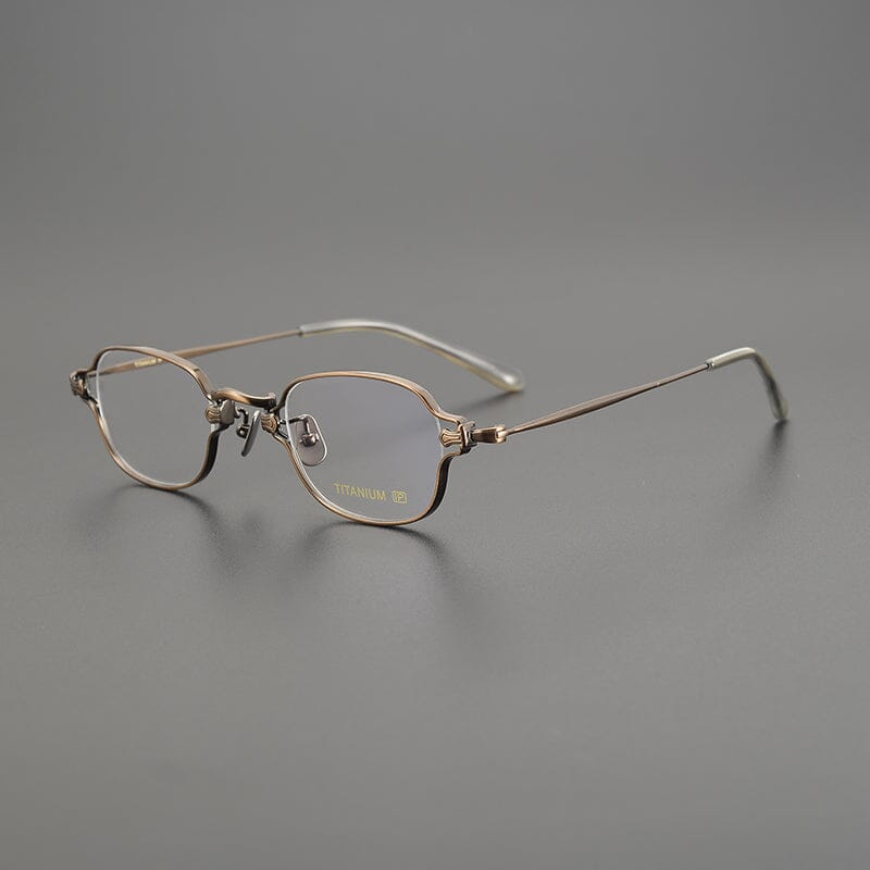 Reid Retro Rectangle Titanium Glasses Frame Rectangle Frames Southood Bronze