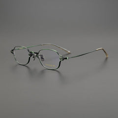 Reid Retro Rectangle Titanium Glasses Frame Rectangle Frames Southood Green