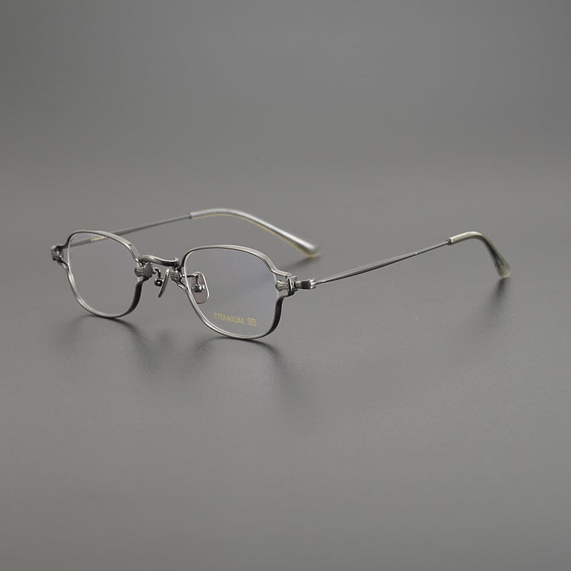 Reid Retro Rectangle Titanium Glasses Frame Rectangle Frames Southood Gun