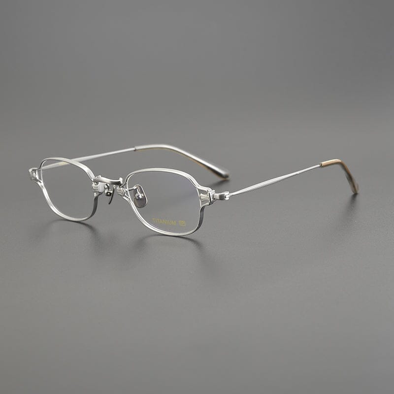 Reid Retro Rectangle Titanium Glasses Frame Rectangle Frames Southood Silver
