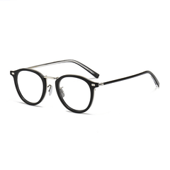 Remirez Titanium Round Glasses Frame Round Frames Southood Black