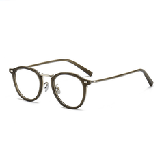 Remirez Titanium Round Glasses Frame Round Frames Southood Olive Green