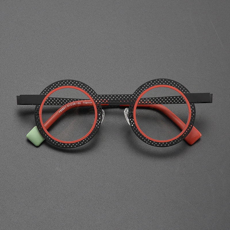 Rene Ultralight Round Titanium Glasses Frame Round Frames Southood Black