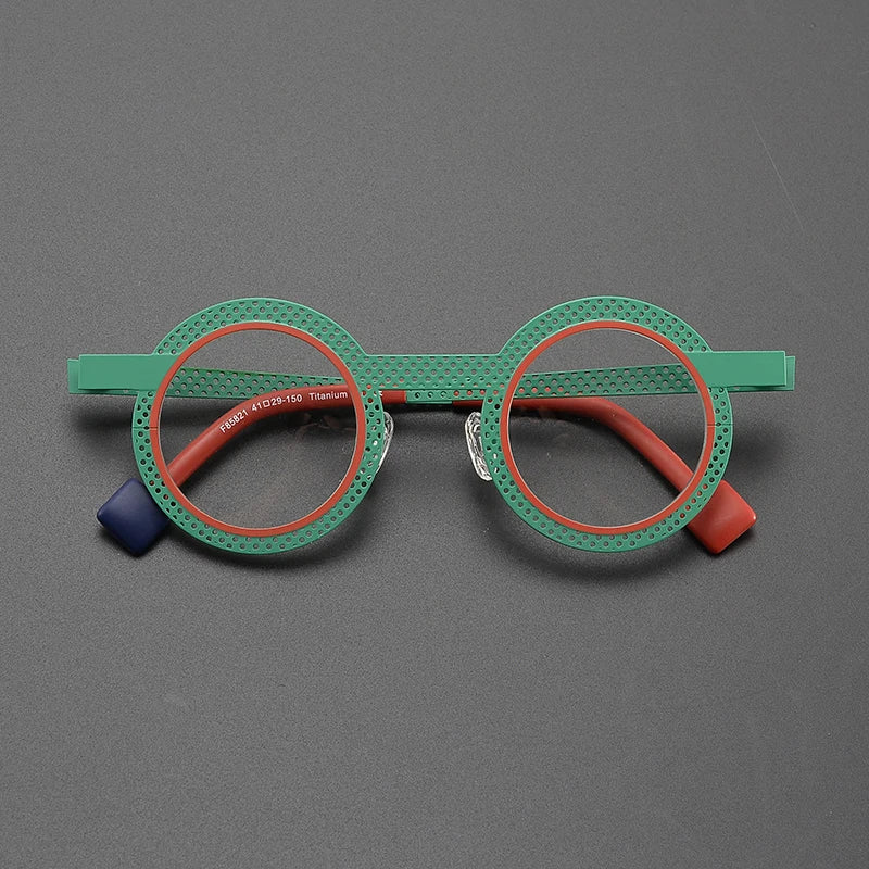 Rene Ultralight Round Titanium Glasses Frame Round Frames Southood Green