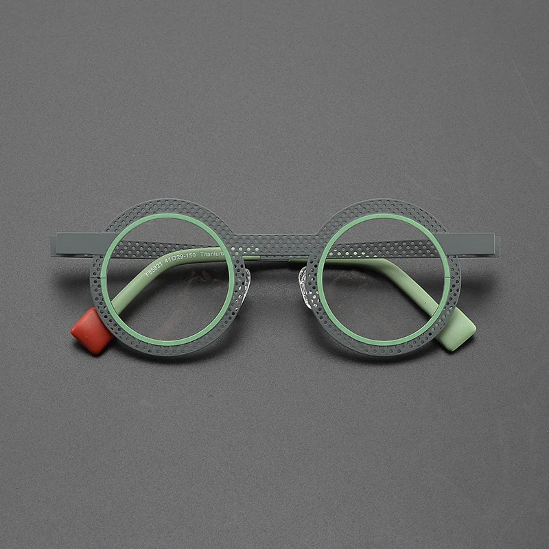 Rene Ultralight Round Titanium Glasses Frame Round Frames Southood Grey