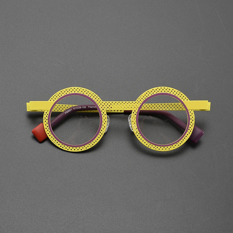 Rene Ultralight Round Titanium Glasses Frame Round Frames Southood Yellow